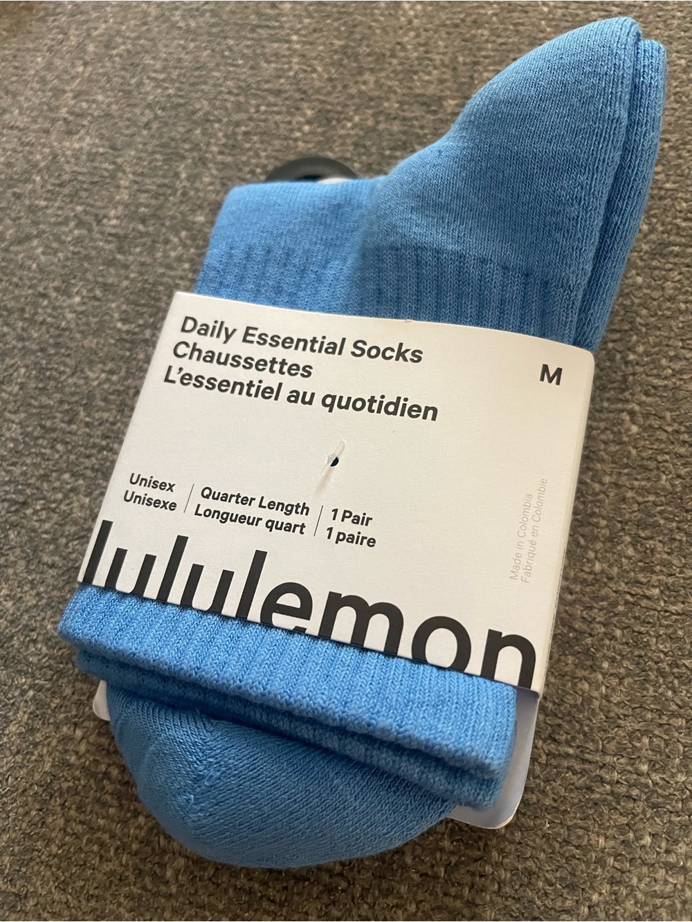 lululemon athletica Light Blue Quarter-Length Daily Socks - M
